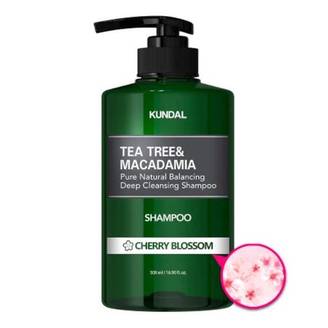 Shampoo coreano con extracto de árbol de té y macadamia de limpieza profunda - KUNDAL-0