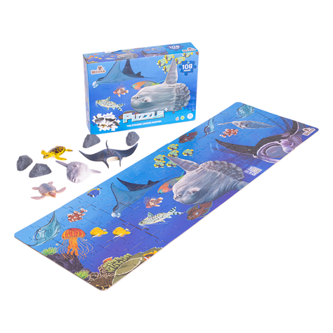 Puzzle Animales Marinos 108 Piezas + Figuras-1