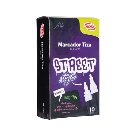 Marcador Tiza Blanco 10 un-0