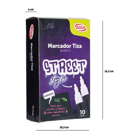Marcador Tiza Blanco 10 un-2