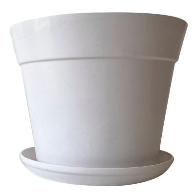 SET MACETA C/PLATO BIO CLASICO BLANCO 25X17-0