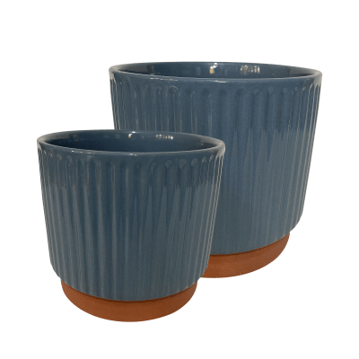 Set 2 Maceteros Enlozados Azul 14x12 y 17x15-0