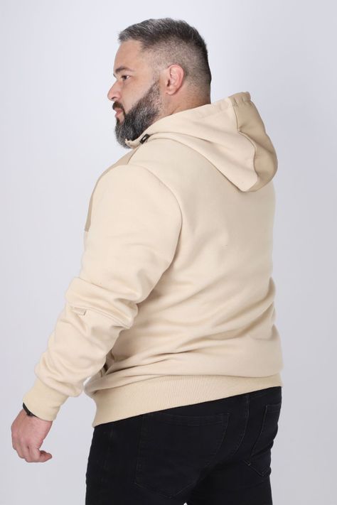 Plus Poleron Full Zipper Aura Beige Gangster-1