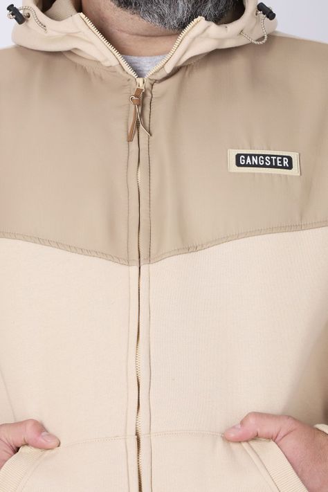 Plus Poleron Full Zipper Aura Beige Gangster-2