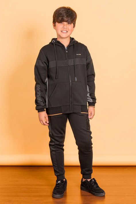 Teen Polerón Fullzipper Fleece Dino Negro Gangster-5