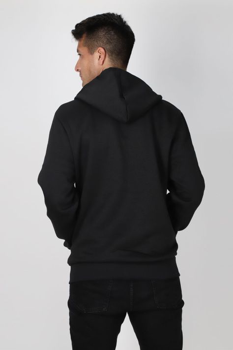 Poleron Full Zipper Cozy Negro Gangster-1