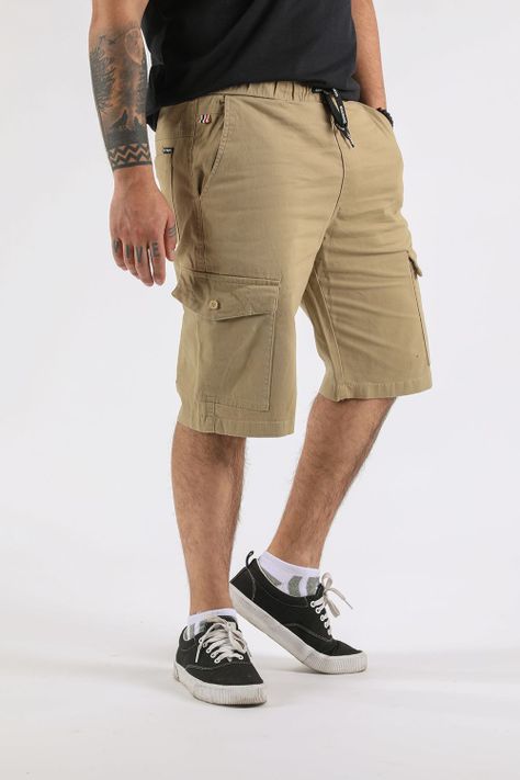 Short Canvas Cargo Carpenter Beige Gangster-0