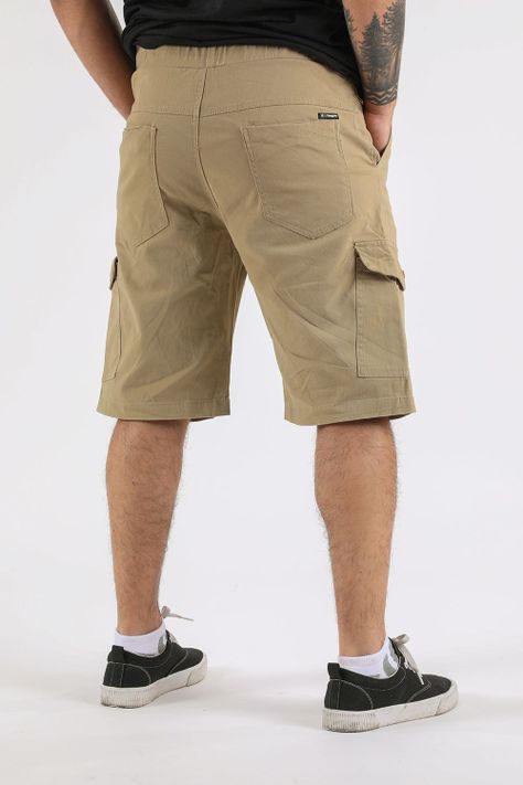 Short Canvas Cargo Carpenter Beige Gangster-1