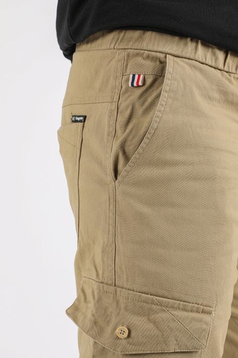 Short Canvas Cargo Carpenter Beige Gangster-2