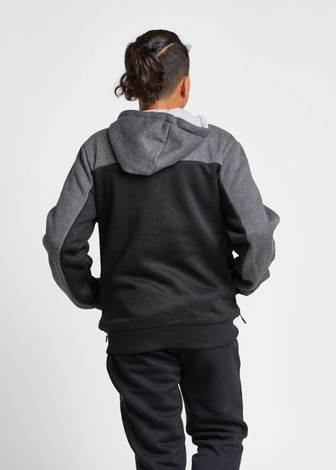 Teen Poleron Zip Hoodie Pionner Negro Gangster-1