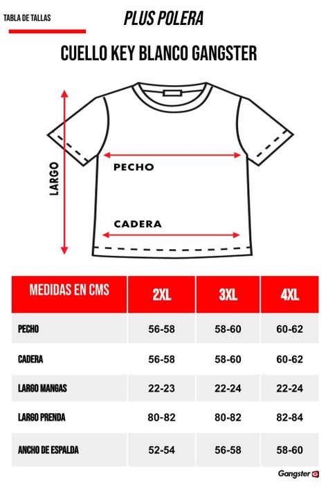 Plus Polera Cuello Key Blanco Gangster-4