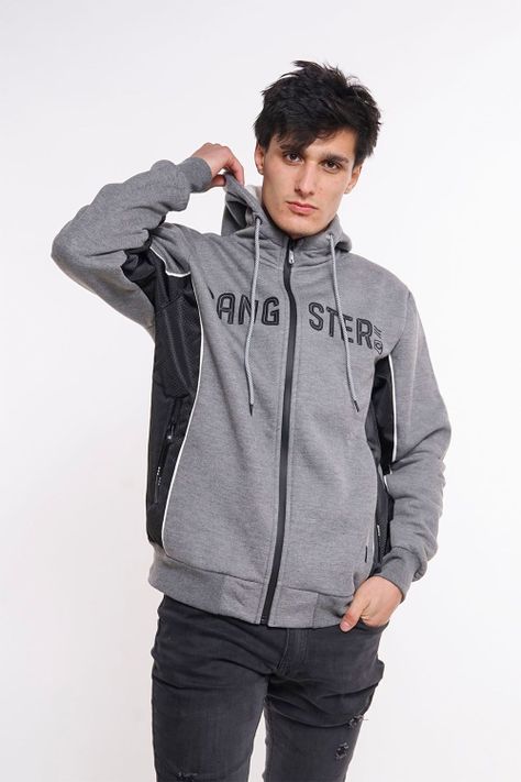 Polerón Full Zipper Sherpa Coexist Gris Gangster-0