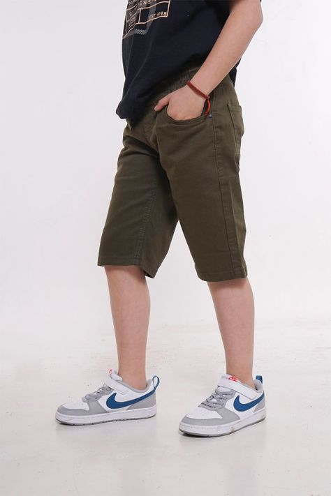 Teen Short Canvas Elasticord Verde Gangster-0