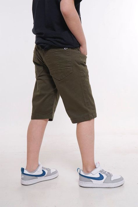 Teen Short Canvas Elasticord Verde Gangster-1