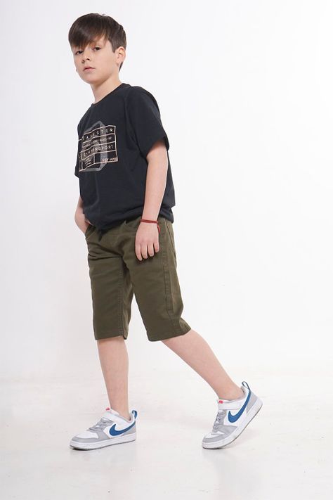 Teen Short Canvas Elasticord Verde Gangster-2