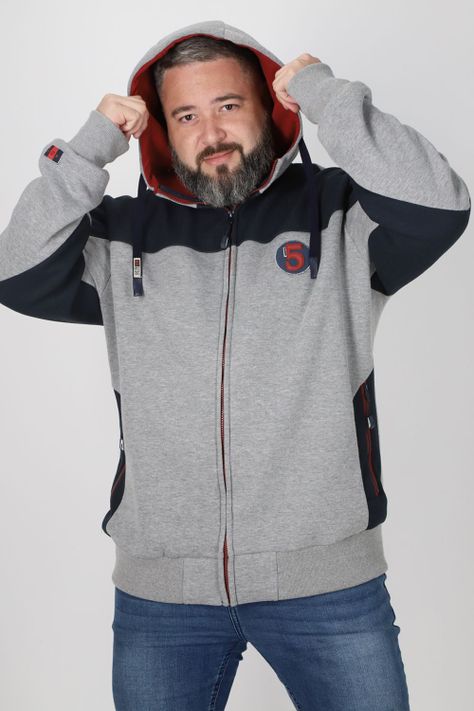 Plus Poleron Full Zipper Temper Gris Gangster-0