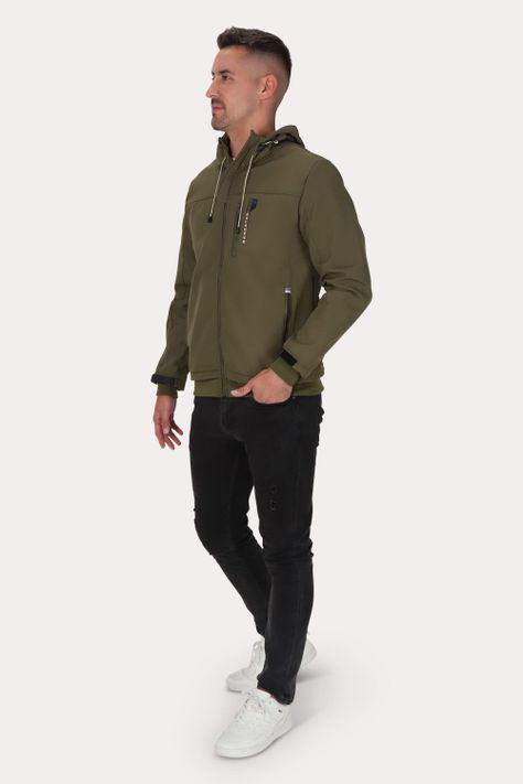 Chaqueta Full Zipper Summit Verde Oliva Oscuro Gangster-2
