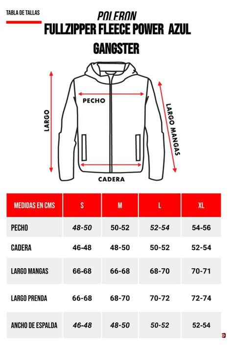 Polerón Full Zipper Fleece Power Azul Gangster-3