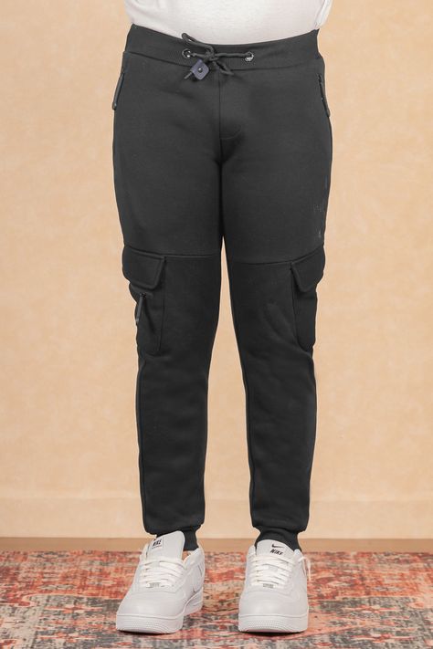 Teen Pantalon Jogger Cargo Negro Gangster-1