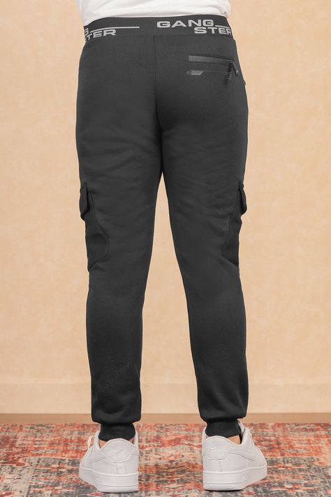 Teen Pantalon Jogger Cargo Negro Gangster-2