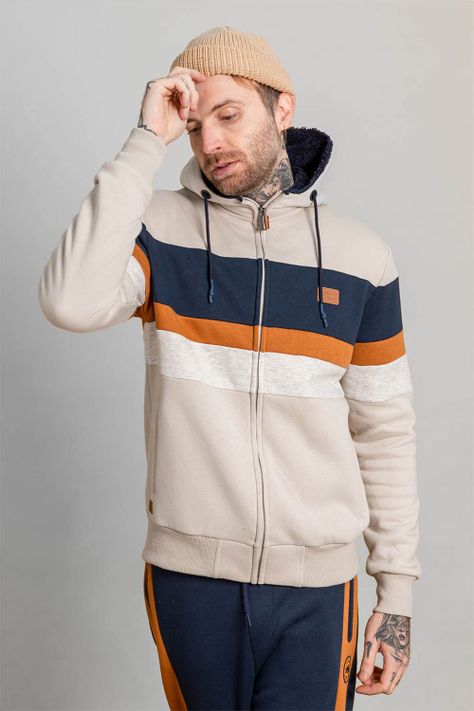 Polerón Full Zipper Fleece Community Beige Gangster-0