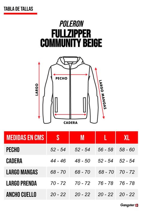 Polerón Full Zipper Fleece Community Beige Gangster-9
