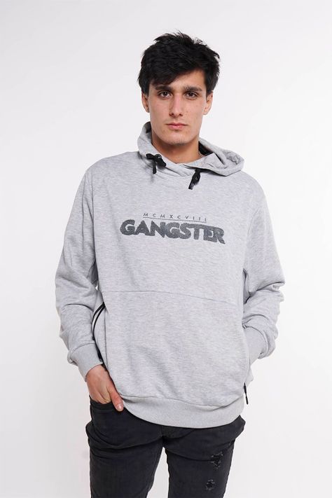 Poleron Hoodie Core Gris Gangster-0