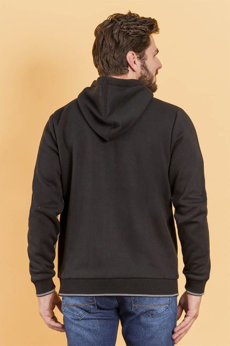 Polerón Full Zipper Sherpa Layer Negro Gangster-2