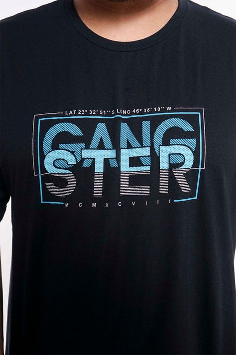 Plus Polera Mc Básica 1998 Azul Gangster-2