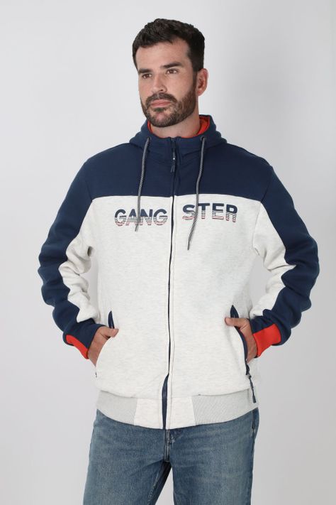 Poleron Full Zipper Finder Gris Gangster-0