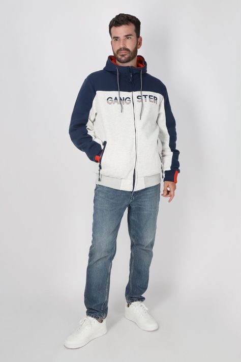 Poleron Full Zipper Finder Gris Gangster-3