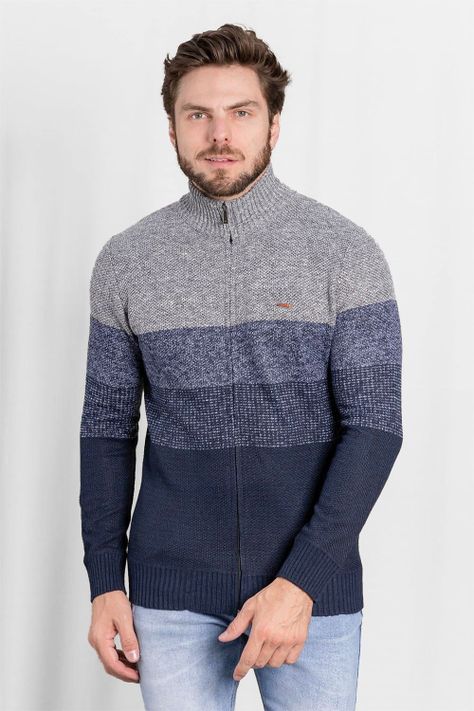 Chaleco Full Zipper Cuello Alto Start Azul Gangster-0