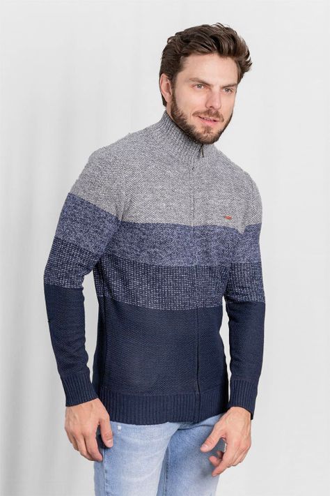 Chaleco Full Zipper Cuello Alto Start Azul Gangster-1