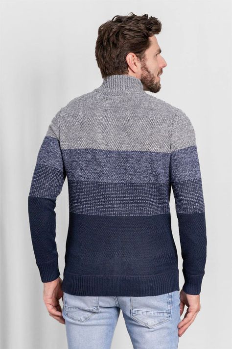 Chaleco Full Zipper Cuello Alto Start Azul Gangster-2
