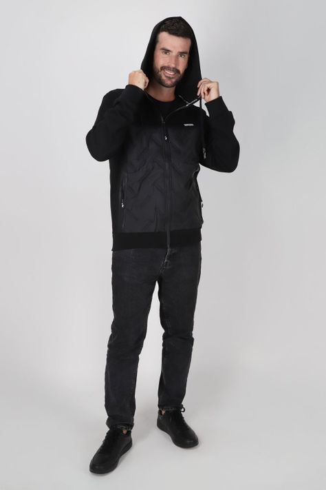 Chaqueta Híbrida Sintesis Negro Gangster-3