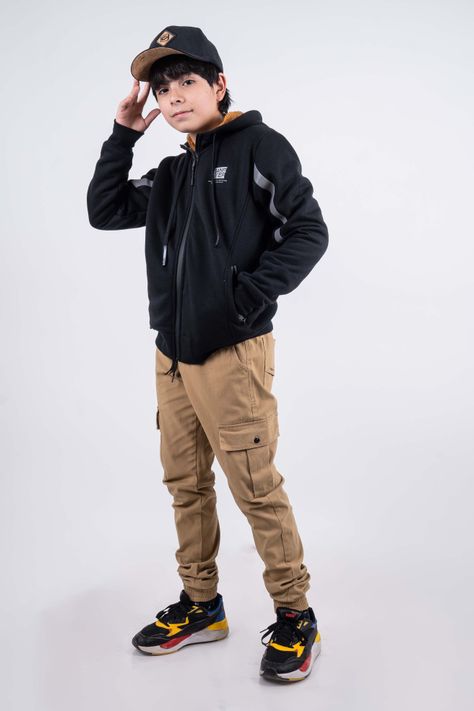 Teen Polerón Fullzipper Sherpa Shine Negro Gangster-4