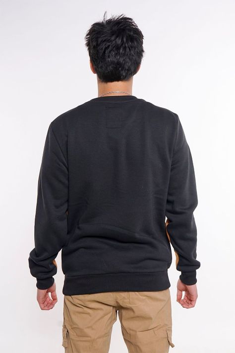 Polerón Crew Fleece Fundamental Negro Gangster-1