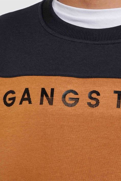 Polerón Crew Fleece Fundamental Negro Gangster-2