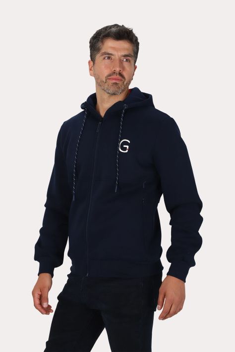 Poleron Full Zipper Fleece Outpost Azul Gangster-0