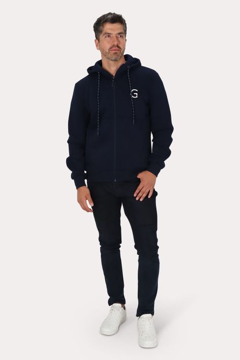 Poleron Full Zipper Fleece Outpost Azul Gangster-2