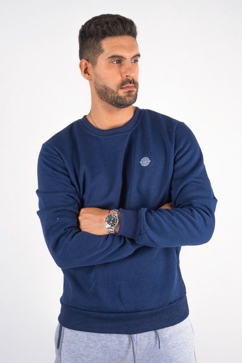 Poleron Crew Fleece Crucial Azul Gangster-0