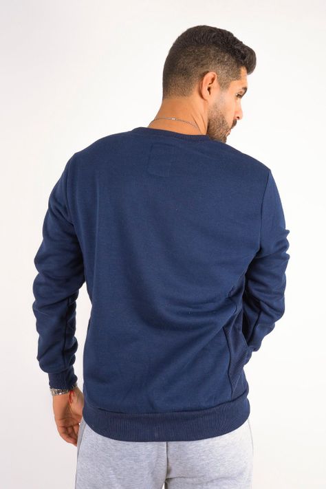 Poleron Crew Fleece Crucial Azul Gangster-5