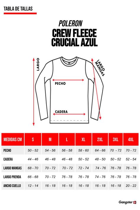 Poleron Crew Fleece Crucial Azul Gangster-6