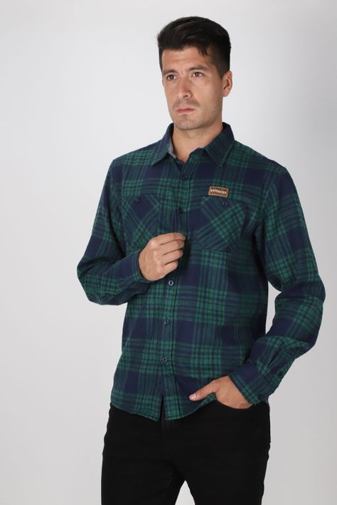 Camisa ML Franela Evergreen Verde Gangster-0