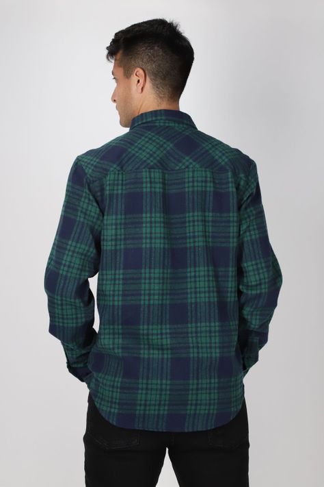 Camisa ML Franela Evergreen Verde Gangster-1