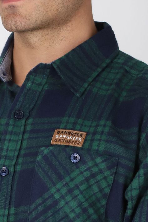 Camisa ML Franela Evergreen Verde Gangster-2