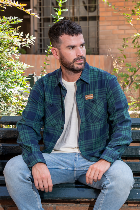 Camisa ML Franela Evergreen Verde Gangster-4