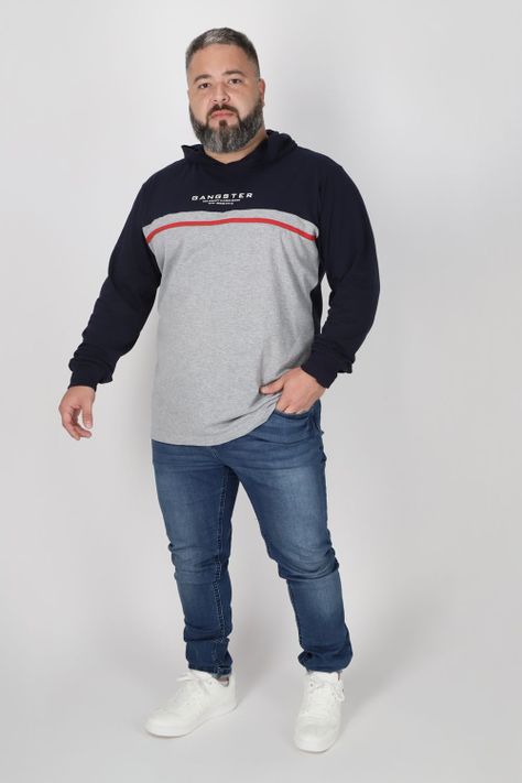Plus Polera Manga Larga Refresh Gris Gangster-3