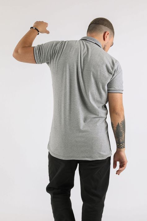 Polera Polo Academy Gris Gangster-1