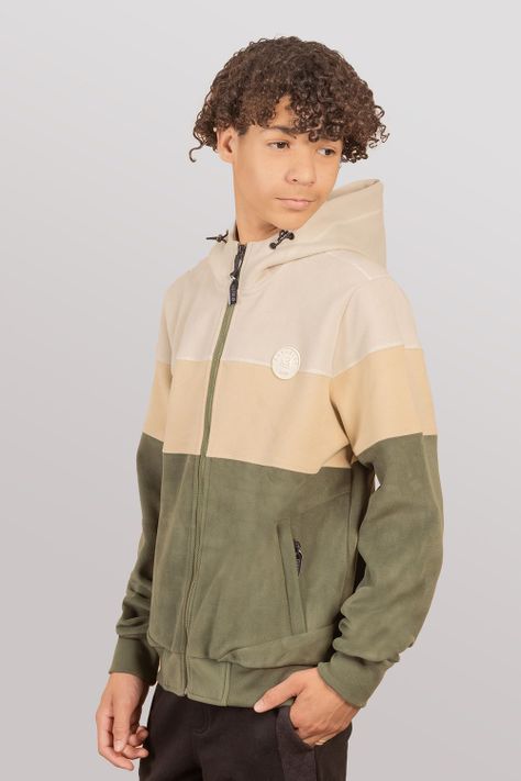 Teen Poleron Fullziper Peachy Verde Gangster-2